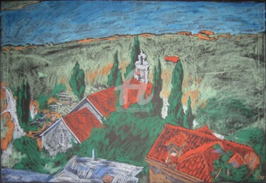 Картина под названием "Собор в Макарска -…" - Artjulia Klymenko, Подлинное произведение искусства, Другой