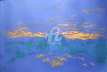 Картина под названием "Закат в Каневе/ Sun…" - Artjulia Klymenko, Подлинное произведение искусства, Другой