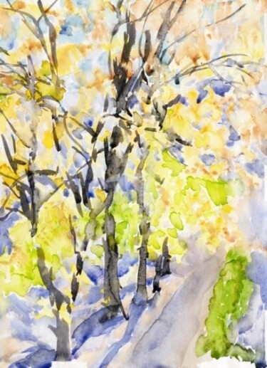 Картина под названием "Осенний двор" - Artjulia Klymenko, Подлинное произведение искусства
