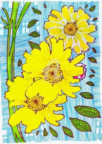 Рисунок под названием "yellow" - Artjulia Klymenko, Подлинное произведение искусства, Другой