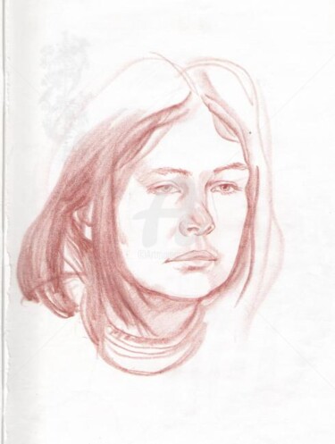 Рисунок под названием "Портрет Кати" - Artjulia Klymenko, Подлинное произведение искусства, Другой