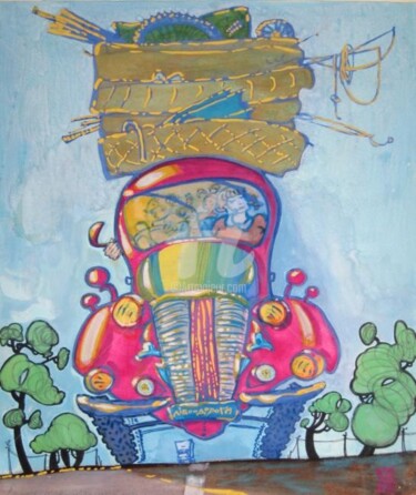 Картина под названием "Лето-дорога / Summe…" - Artjulia Klymenko, Подлинное произведение искусства, Масло