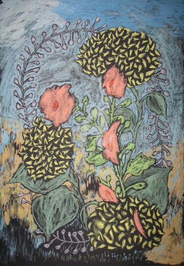 Картина под названием "Dream of flowers" - Artjulia Klymenko, Подлинное произведение искусства, Пастель