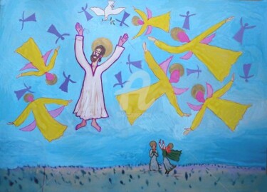 Картина под названием "Noel / Рождество" - Artjulia Klymenko, Подлинное произведение искусства, Гуашь