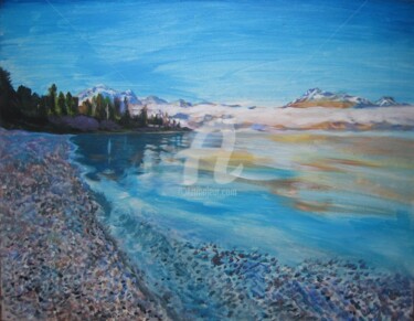 Картина под названием "Sea landscape" - Artjulia Klymenko, Подлинное произведение искусства, Акрил