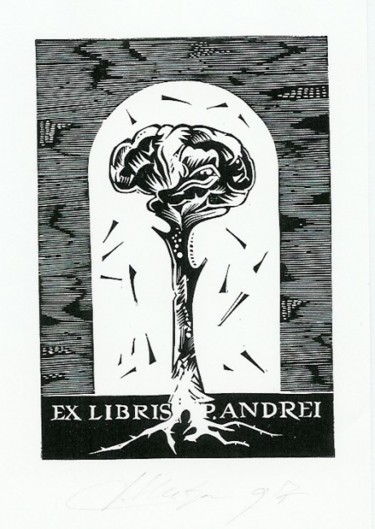 Drawing titled "Ex Libris" by Herta, Original Artwork, Other