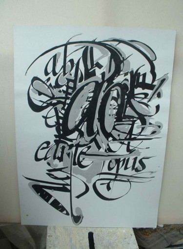Drawing titled "Caligraphy" by Herta, Original Artwork, Other