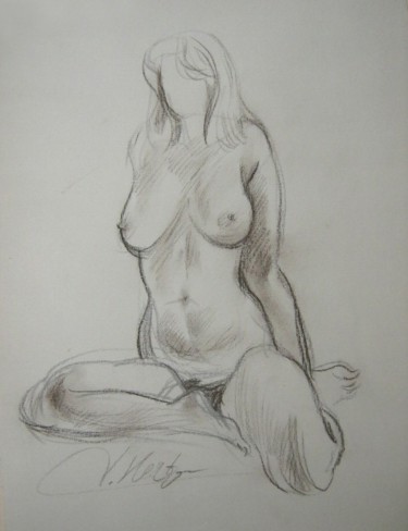 Drawing titled "Nud-1" by Herta, Original Artwork, Other