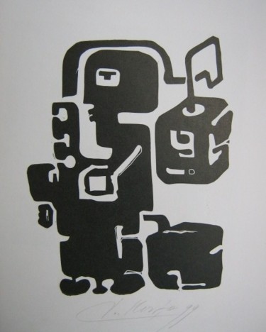 Drawing titled "Man-robot" by Herta, Original Artwork, Other