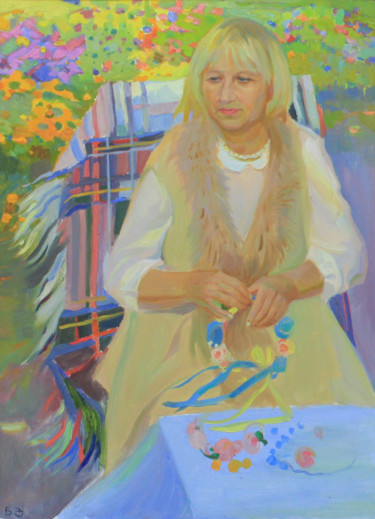 Картина под названием "Mother" - Vladislav Zadvorsky, Подлинное произведение искусства, Масло