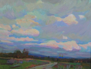 Картина под названием "Clouds" - Vladislav Zadvorsky, Подлинное произведение искусства, Масло