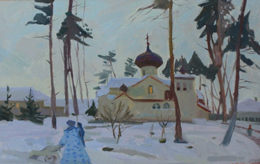 Картина под названием "Velvety evening" - Vladislav Zadvorsky, Подлинное произведение искусства, Масло