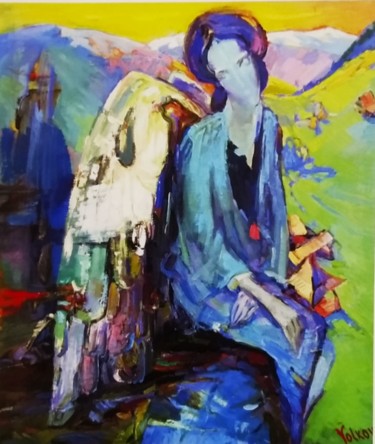 Malerei mit dem Titel "Angel" von Viktor Volkov, Original-Kunstwerk, Öl