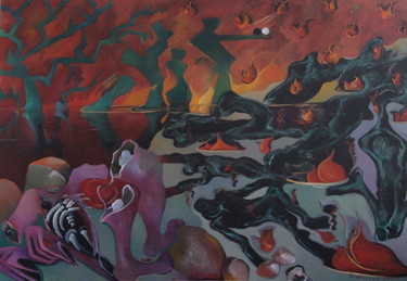 Malerei mit dem Titel "VYAPTI CCC Violents…" von Artvrai, Original-Kunstwerk, Acryl Auf Keilrahmen aus Holz montiert