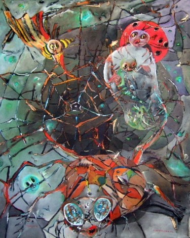 Peinture intitulée "Le sauvetage du coc…" par Artvrai, Œuvre d'art originale, Huile