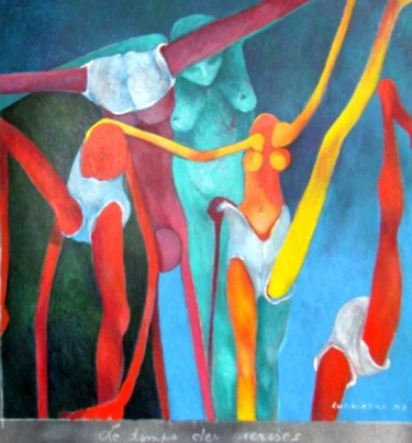 Peinture intitulée "Le temps des cerises" par Artvrai, Œuvre d'art originale, Huile