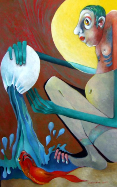 Peinture intitulée "Le sauvetage du poi…" par Artvrai, Œuvre d'art originale, Huile