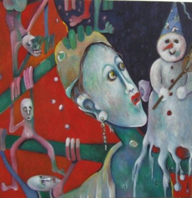 Peinture intitulée "Bientôt l'hiver" par Artvrai, Œuvre d'art originale, Huile