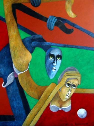 Peinture intitulée "Vyapti LXXI  Kama c…" par Artvrai, Œuvre d'art originale, Huile