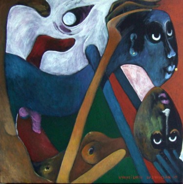 Peinture intitulée "Vyapti LXXIII  Kama…" par Artvrai, Œuvre d'art originale, Huile