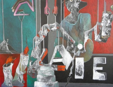 Peinture intitulée "vyâpti C - aïe -" par Artvrai, Œuvre d'art originale, Huile