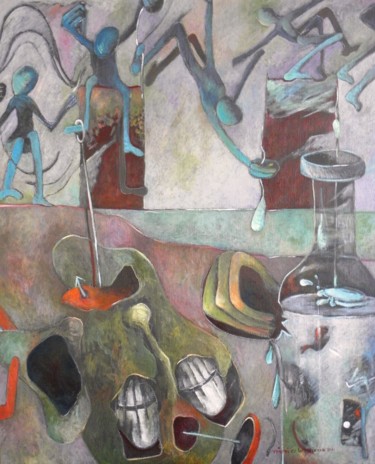 Peinture intitulée "vyâpti CI - Les acr…" par Artvrai, Œuvre d'art originale, Huile