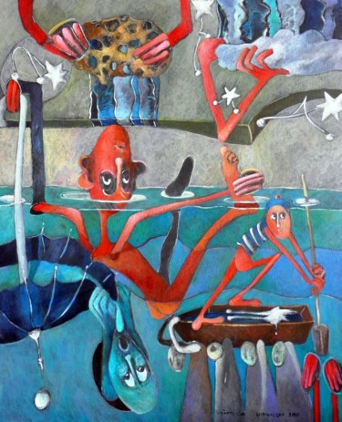 Peinture intitulée "vyâpti CIII - Entre…" par Artvrai, Œuvre d'art originale, Huile