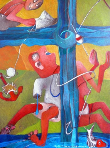 Peinture intitulée "vyapti CXXIX _ Croi…" par Artvrai, Œuvre d'art originale, Huile