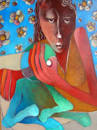 Peinture intitulée "vyapti CXXXI - enfa…" par Artvrai, Œuvre d'art originale, Huile
