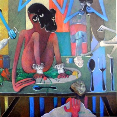 Peinture intitulée "vyapti CXL - Dicton…" par Artvrai, Œuvre d'art originale, Huile