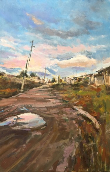 Original Artwork Russian Village Картина под названием "Original Artwork Ru…" - Vsevolod Chistiakov, Подлинное произведение искусства, Масло