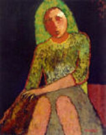 Painting titled "The woman with a dog" by Vugar Muradov, Original Artwork