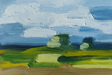 Abstract landscape Painting titled "Abstract landscape" by Tatiana Popova, Original Art, Oil