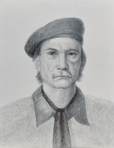 Portrait of a man. Academic drawing. Pittura intitolato "Portrait of a man.…" da Tatiana Popova, Opera d'arte originale, Grafite