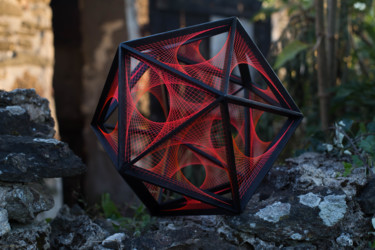 Icosahedron | Parabolic curves 3 layers Sculpture titled "Icosahedron | Parab…" by Kevin Fernandez (Artwork.e.v), Original Art, String Art