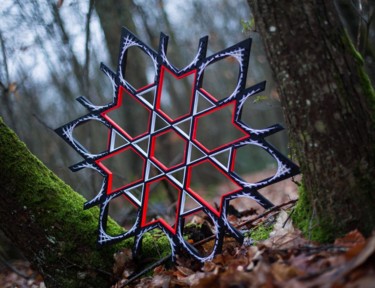 Blind_Lx | String art Sculpture intitulée "Blind_Lx | String a…" par Kevin Fernandez (Artwork.e.v), Œuvre d'art originale, String Art