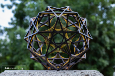 Sculptuur getiteld "Dodecadodecahedron…" door Kevin Fernandez (Artwork.e.v), Origineel Kunstwerk, Hout