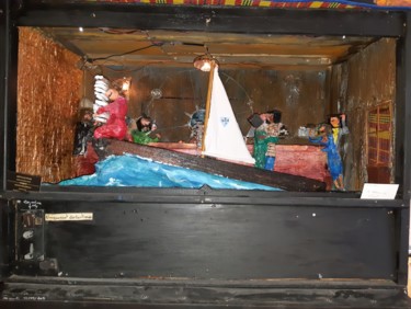 Escultura titulada "bateau ivre" por Simon Rousselle Artyculteur, Obra de arte original, Arcilla polimérica