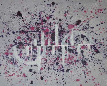 「Purple drops」というタイトルの絵画 Artyliqueによって, オリジナルのアートワーク, アクリル
