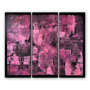 Painting titled "Pink mechanical" by Artylique, Original Artwork, Acrylic