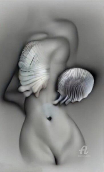 Peinture intitulée "Seashell woman" par Artynkom, Œuvre d'art originale, Acrylique