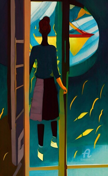 Peinture intitulée "By window" par Artynkom, Œuvre d'art originale, Acrylique