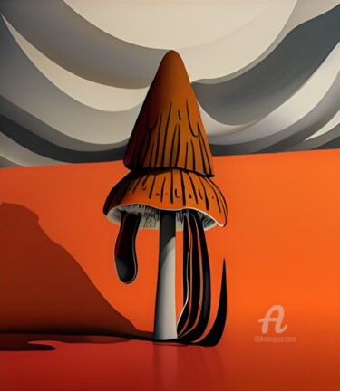 Printmaking titled "Mushroom area N°2" by Artynkom, Original Artwork, Digital Print