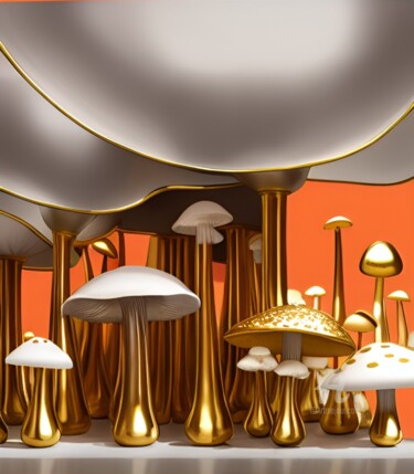 Printmaking titled "Mushroom area  N°3" by Artynkom, Original Artwork, Digital Print
