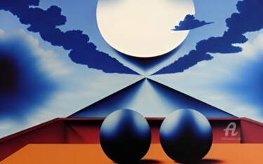 Druckgrafik mit dem Titel "Bluemania" von Artynkom, Original-Kunstwerk, Digitaldruck