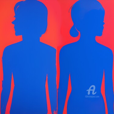 Gravures & estampes intitulée "Love is looking in…" par Artynkom, Œuvre d'art originale, Impression numérique