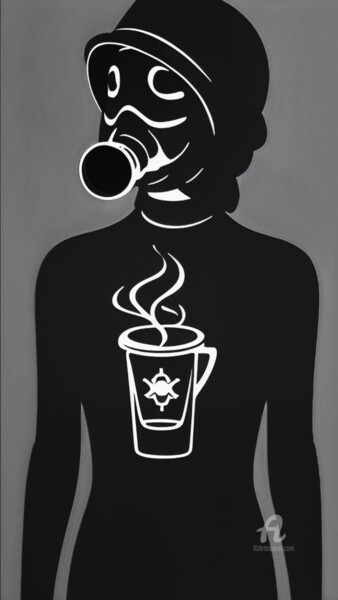 Printmaking titled "Coffee, cups and ox…" by Artynkom, Original Artwork, Digital Print