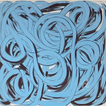 Digitale Kunst mit dem Titel "Blue link" von Artynkom, Original-Kunstwerk, Digitaldruck