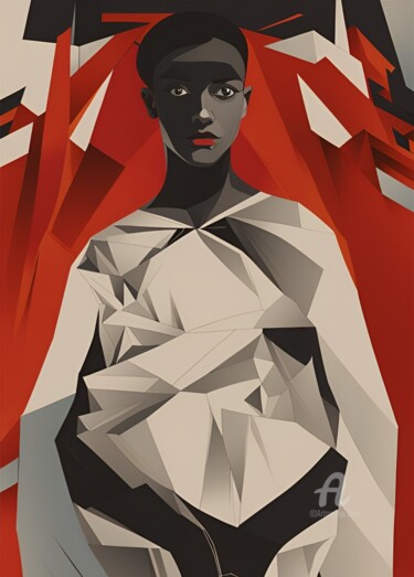 Digital Arts titled "Dame blanche" by Artynkom, Original Artwork, Digital Print