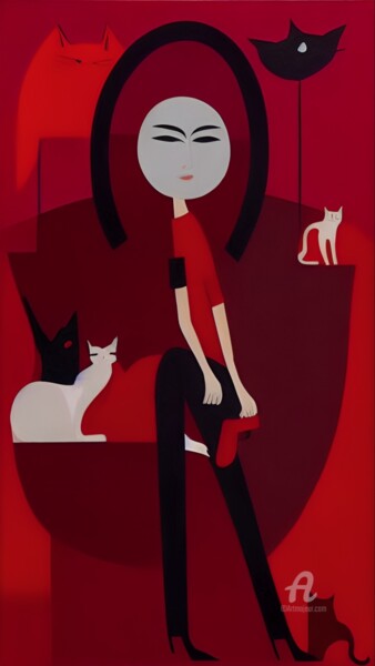 Arts numériques intitulée "Red Riding Hood" par Artynkom, Œuvre d'art originale, Impression numérique